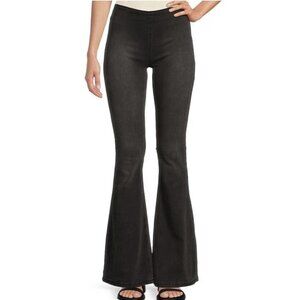 We The Free People Size 31 Flare Jeans Black Stretch Pull On